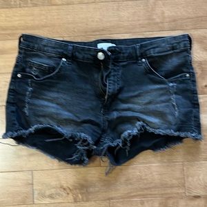Black cutoff jean shorts